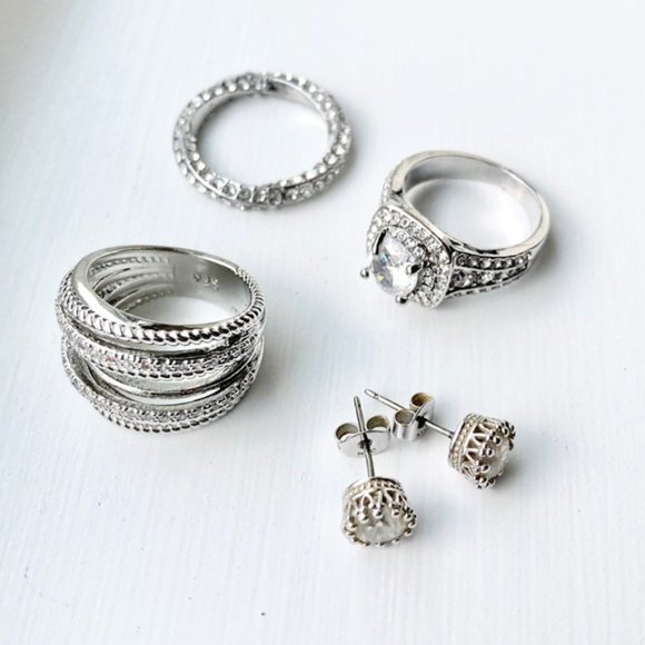 18K White Gold Diamond Ring Wide Band New - Picture 9 of 11